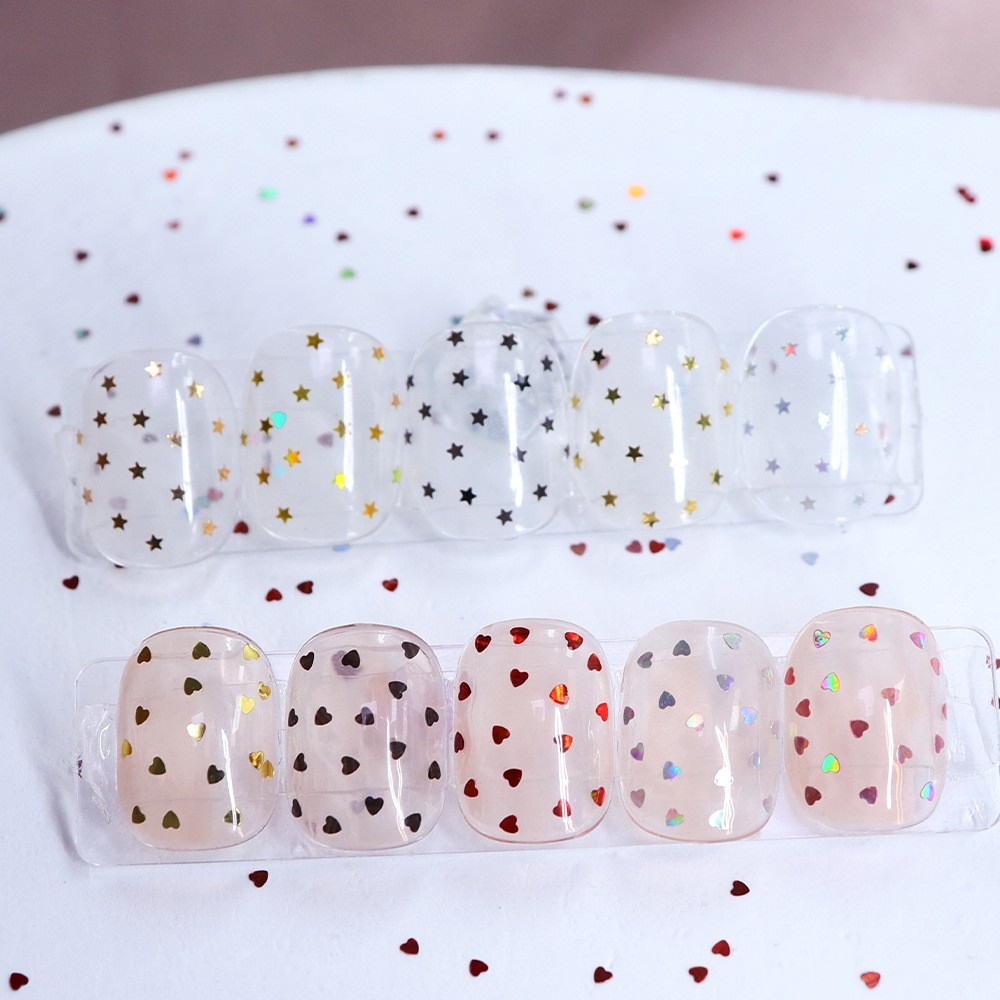 12 Grids Nail Art Sequins 1 mm Glitter Flakes Nails ~ Star Love Heart Shape