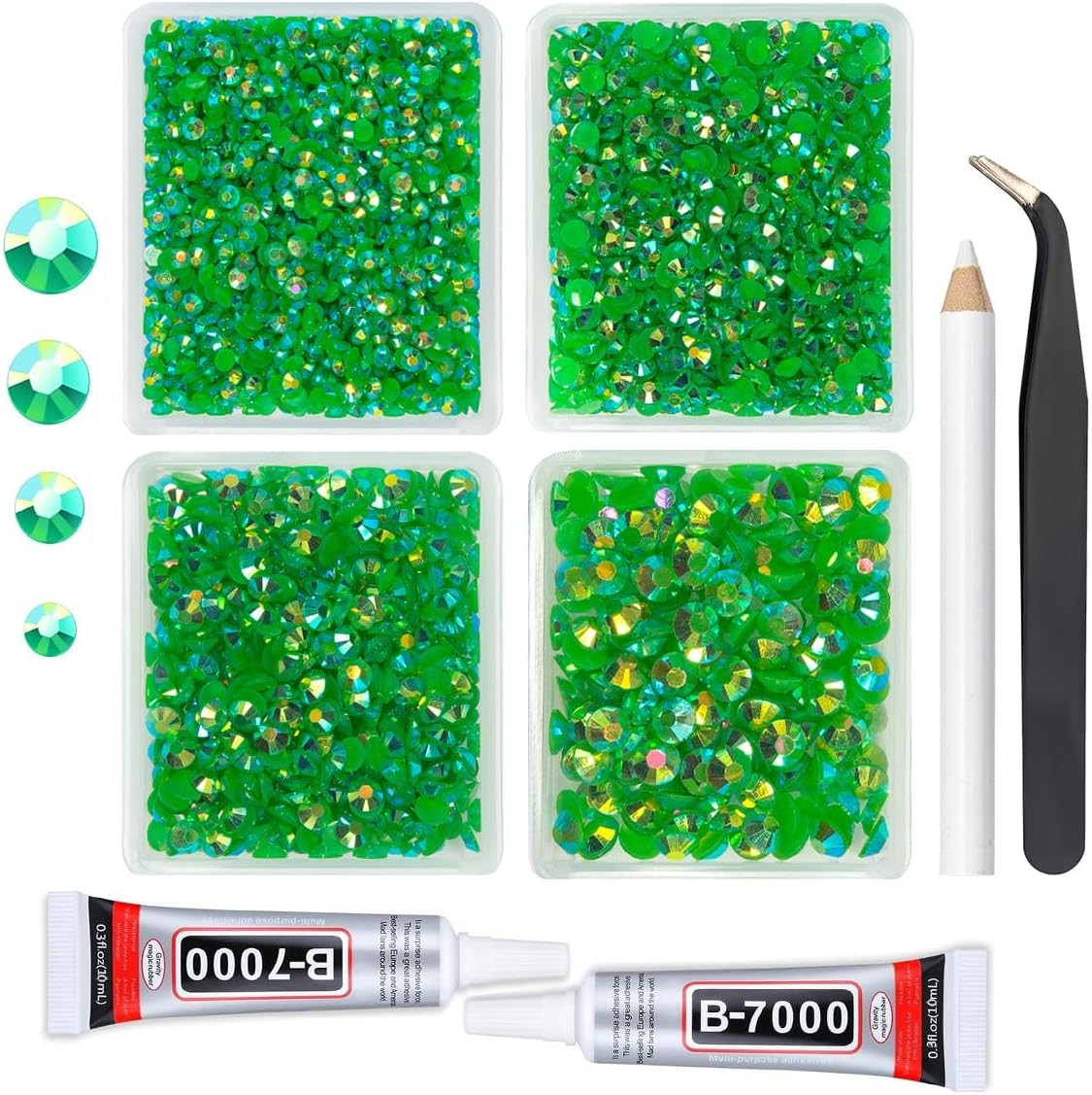 Sapphire Blue AB Resin Rhinestones W B7000 Jewelry Glue for Bedazzling Crafting