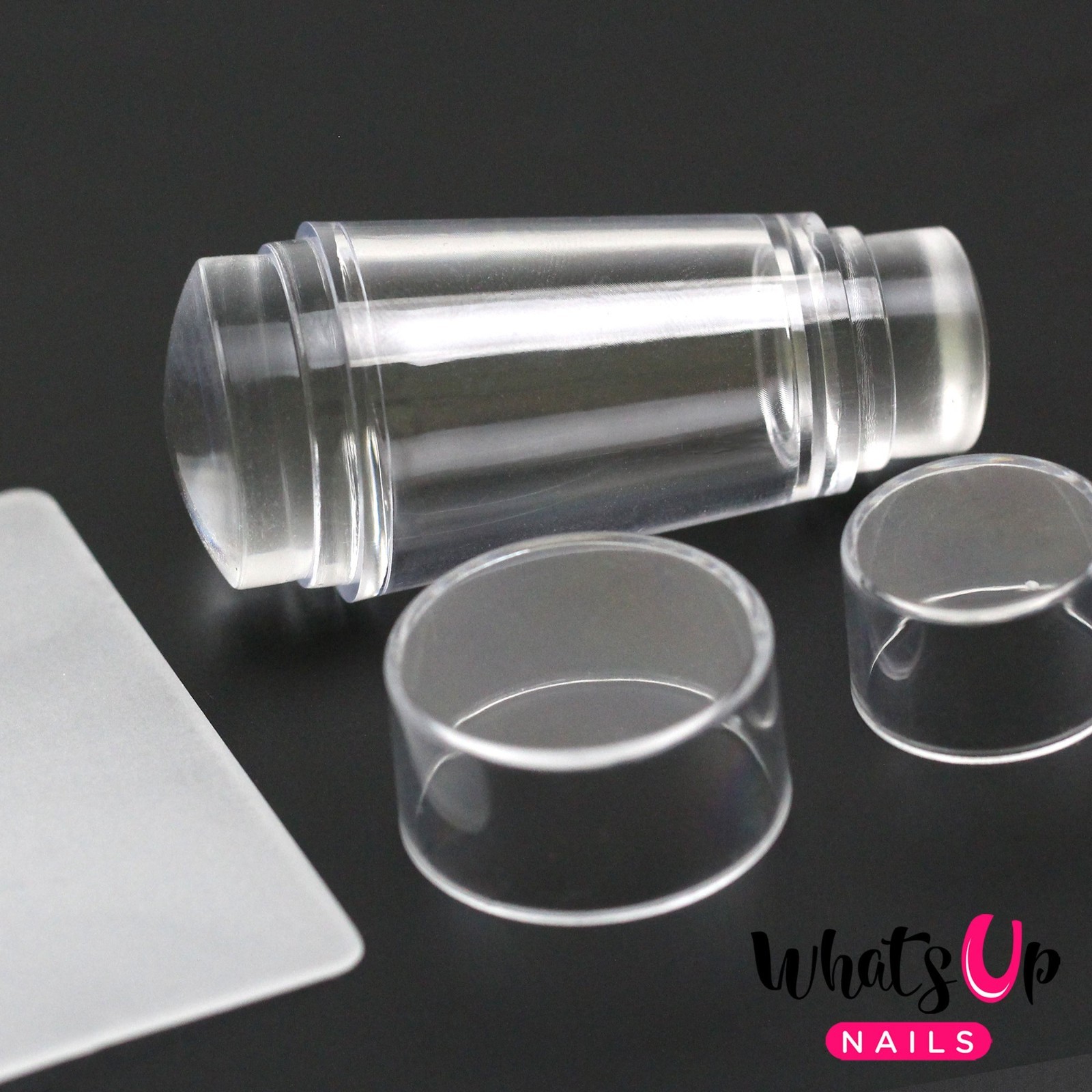Whats Up Nails Mini Double Sided Clear Stamper & Scraper for Stamped Nail Art