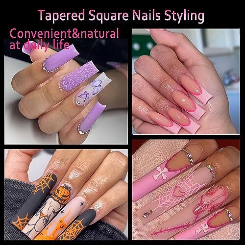 500Pcs No C Curve XXL Square Nail Tips- Acrylic Fake 500 Piece Assortment Clear