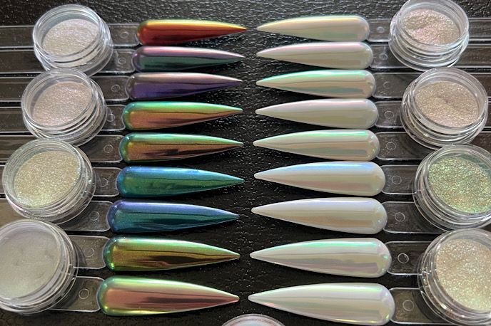 Chameleon Nail Chrome Powder Rainbow Aurora Effect Mirror Nails Powders Colours