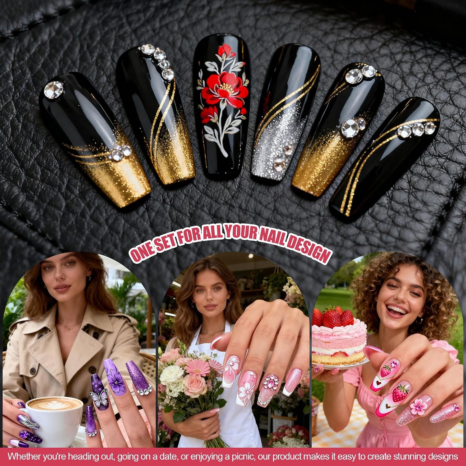 Artdone Nail Striping Tape Lines Kit With Nail Art Pens Liner Brushes | Dotting
