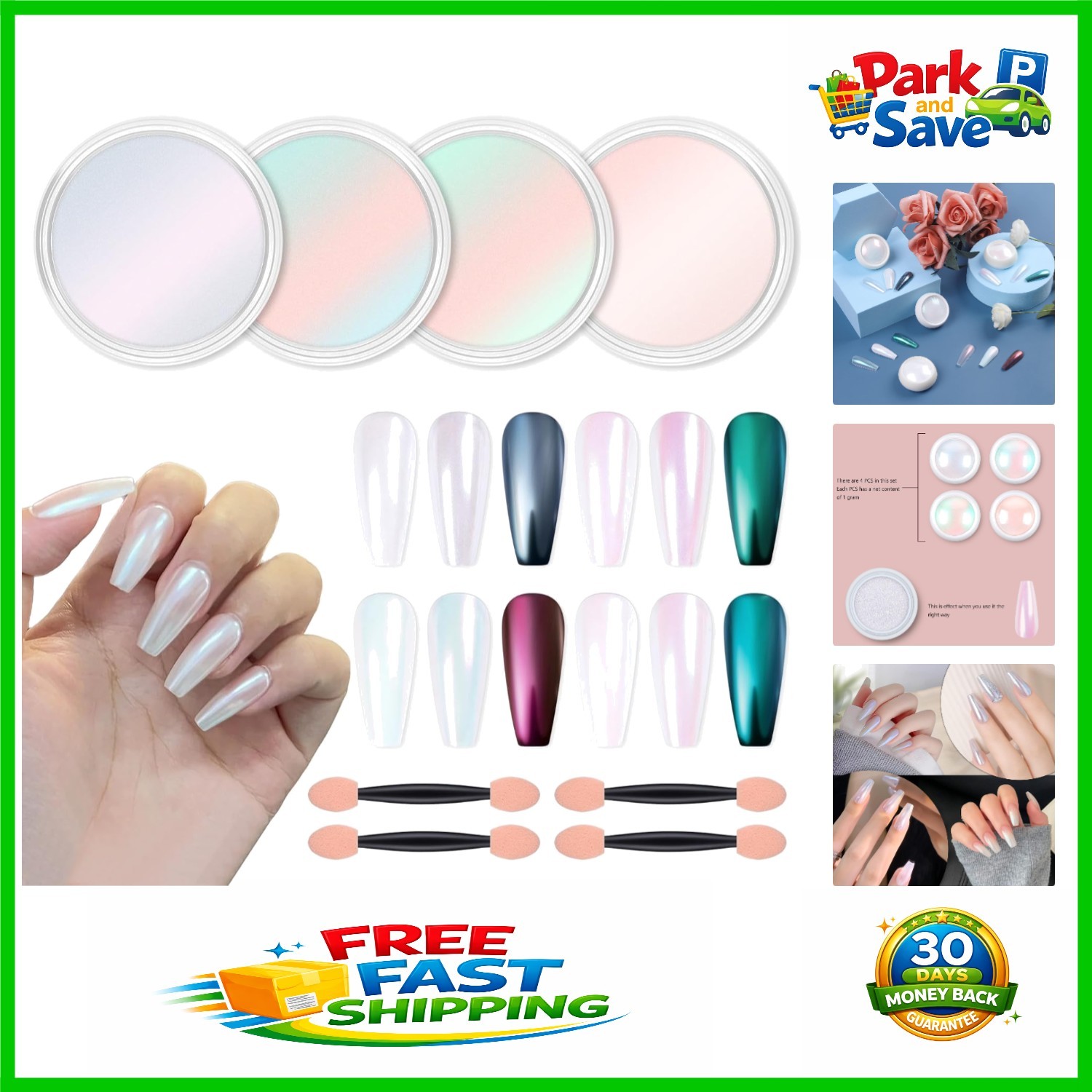 versatile Chrome Nail Powder Kit – Mirror Effect for Gel and Nail Art Creation
