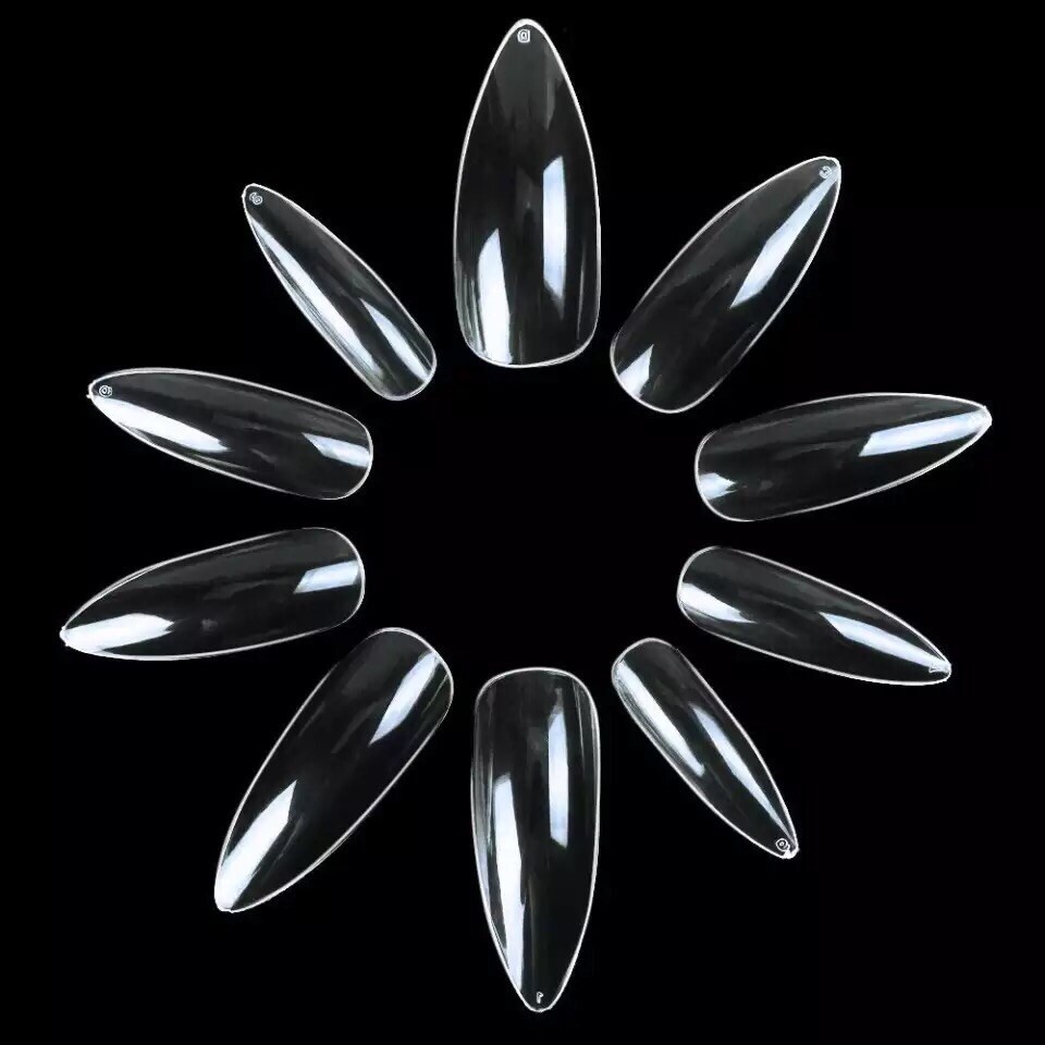 Makartt 500pcs Nail Tips Press On Long Stiletto Full Cover Pointy Claws