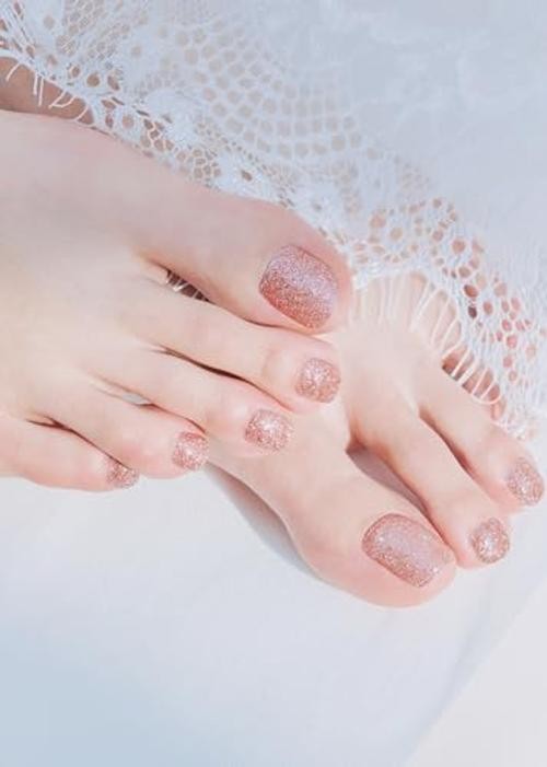Semi Cured Gel Pedi Strips () – Nude, Glitter, Works with Any UV/LED P Diamant