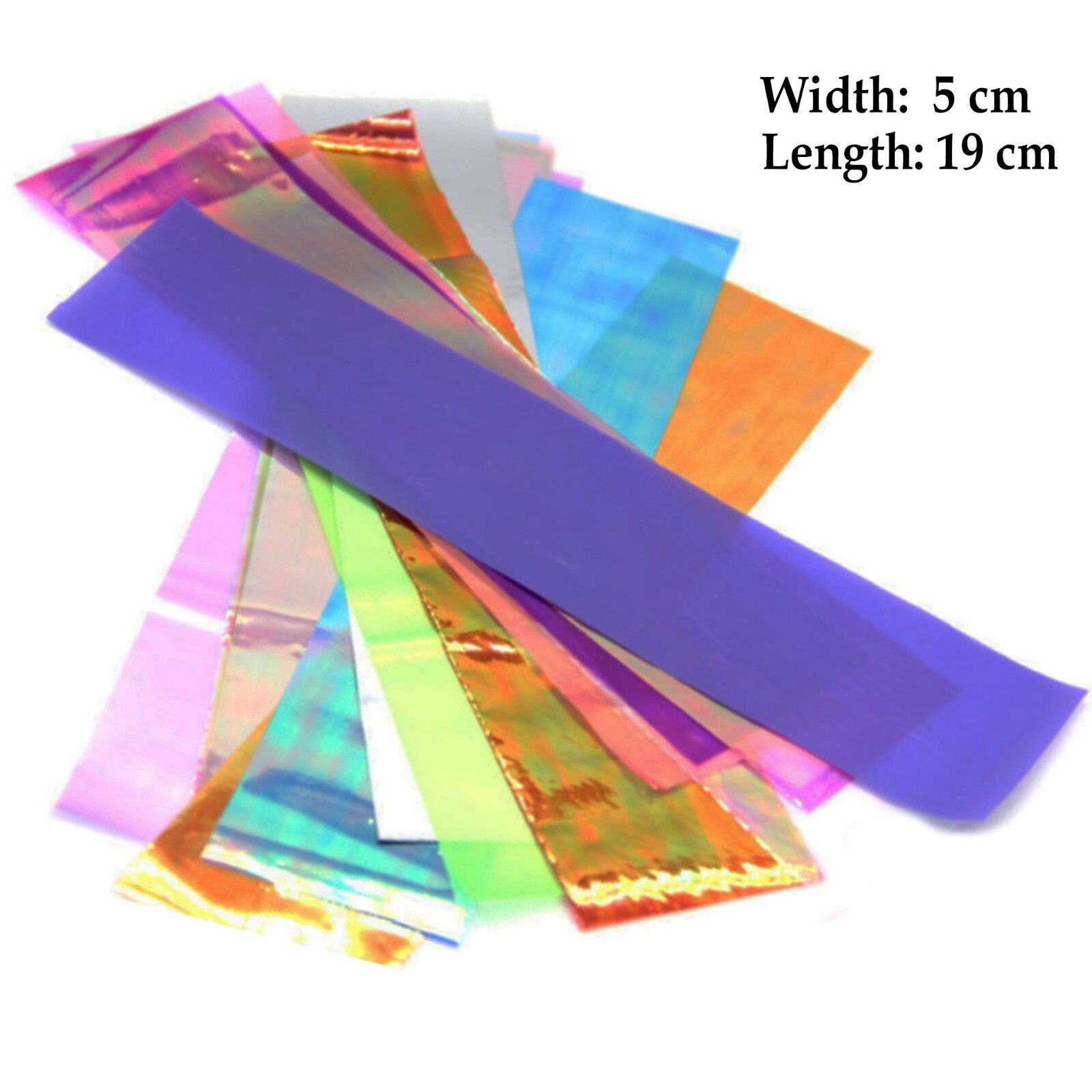 24pcs Thin Iridescent Cellophane Holographic Shattered Broken-Glass Nail Art