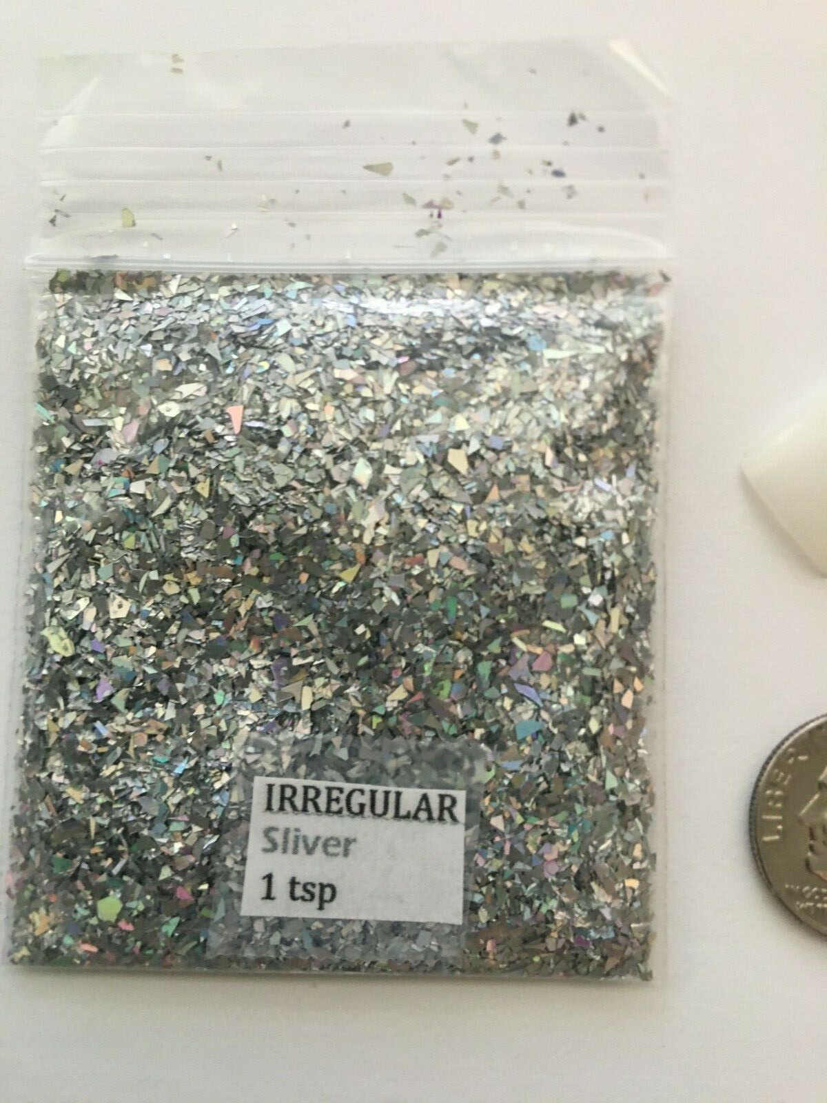 Solvent Resistant IRREGULAR shape Glitter (Silver) Nail Art Face Crafts-1tsp-US