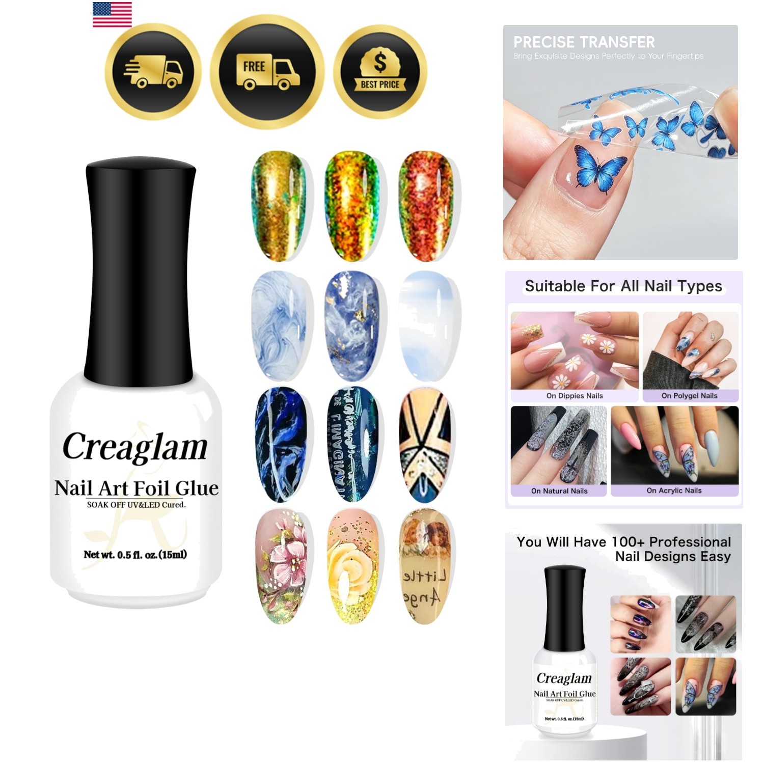 Nail Foil Glue Gel: Nail Art Foil for Foil Stickers Nail Glue Foil Transfer G…