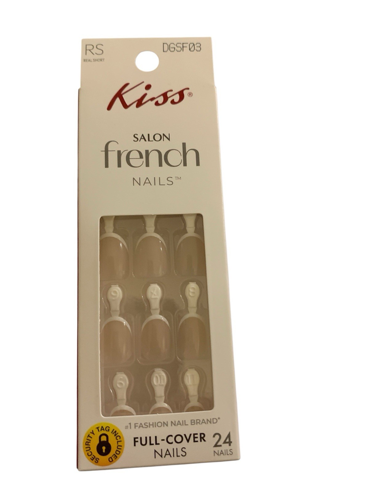Kiss Salon French Nails 24 Pink White Real Short DGSF03 Glue Not Included 2 Sets