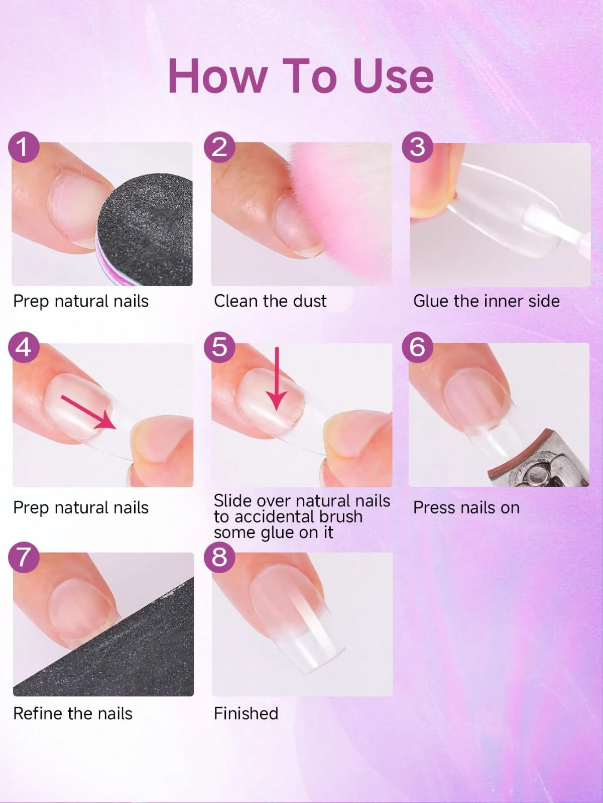 8ml Brush On Nail Glue Strong Adhesive for Acrylic Press On Nails Nail Tips