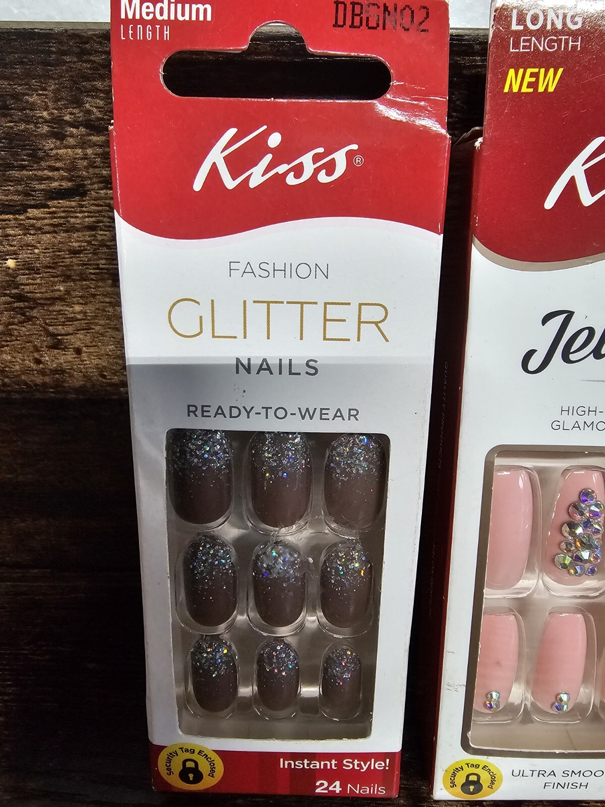 Kiss JEWEL 24 Glue-On Artificial Nails Lot Of 4 See Pics Plus La Colors Nail Fr