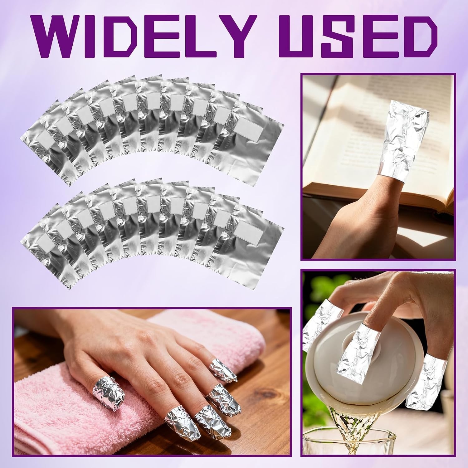Portable 50 Pcs Nail Foil Wraps – Fast Soak Off Solution for All Nail Types