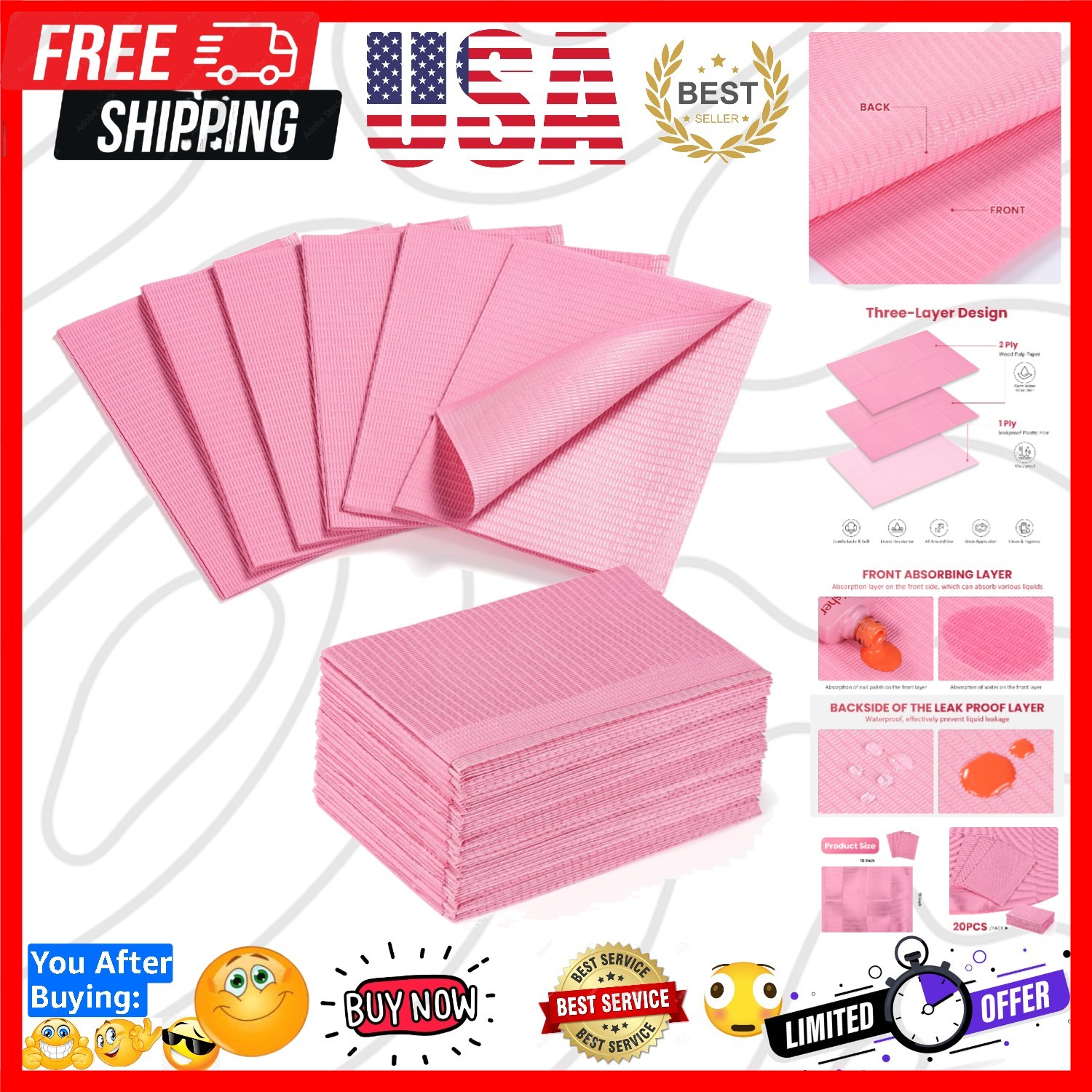 20Pcs Disposable Nail Mats for Table Acrylic Nail Practice Sheet | Fordable N…