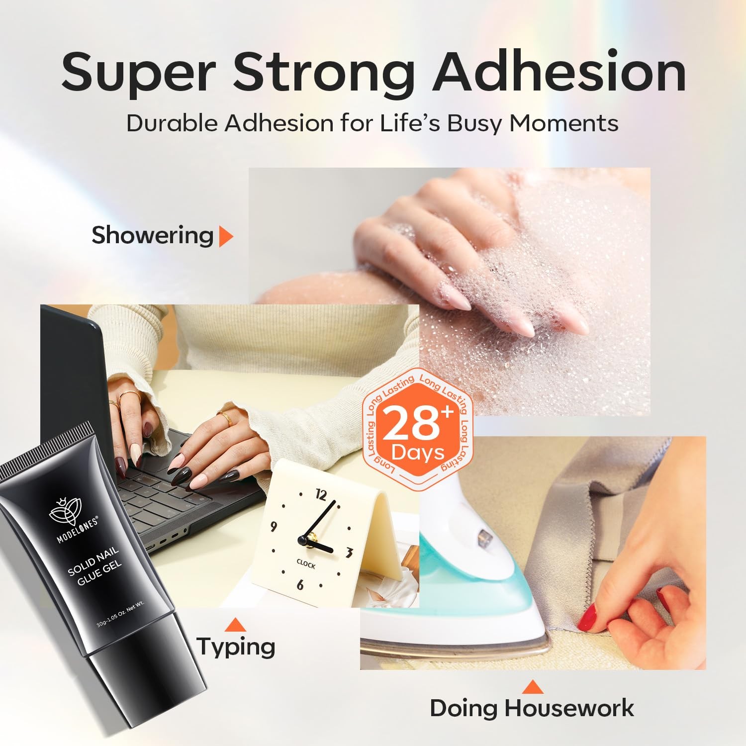 30g Solid Gel Nail Glue, Glue Gel on Nails for Clear Tips Super Strong Adhesi…