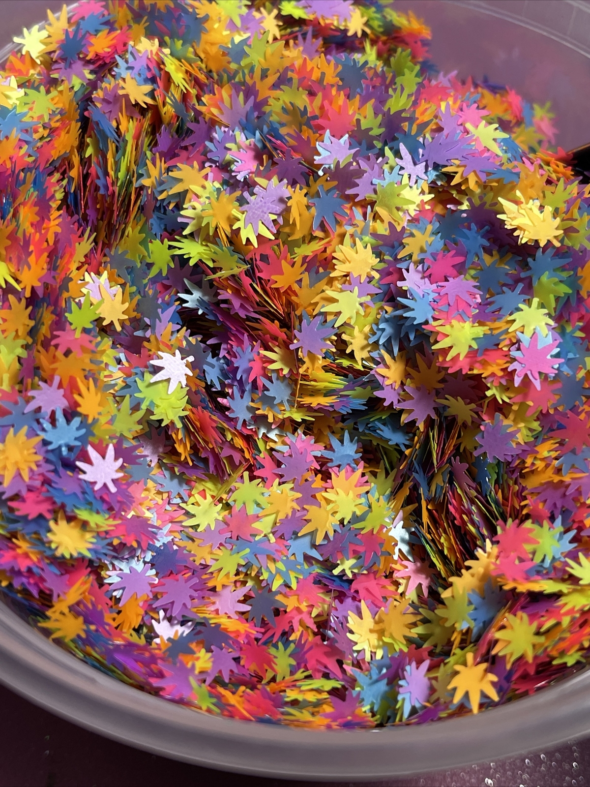 Solvent Resistant Neon Mix Hemp Cannabis Leaf Epoxy Resin Nail Art Festival TBPS