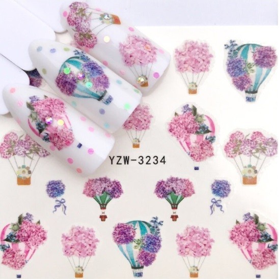Flower, Floral Nail Art Water Decals DIY Nail (Group 4)