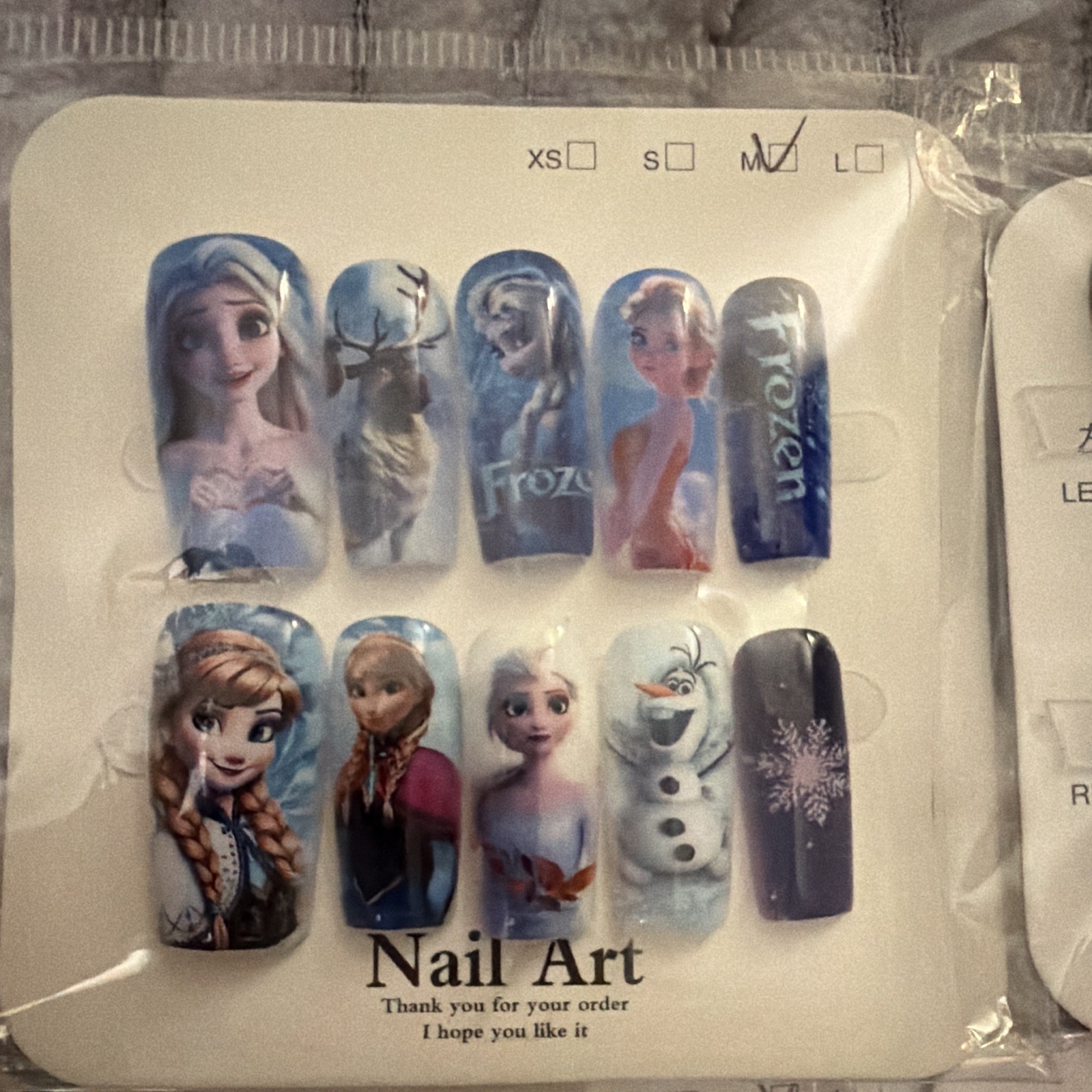 Press-On Nails Size Medium Coffin 3D Cartoon Full Cover Pre-Designed