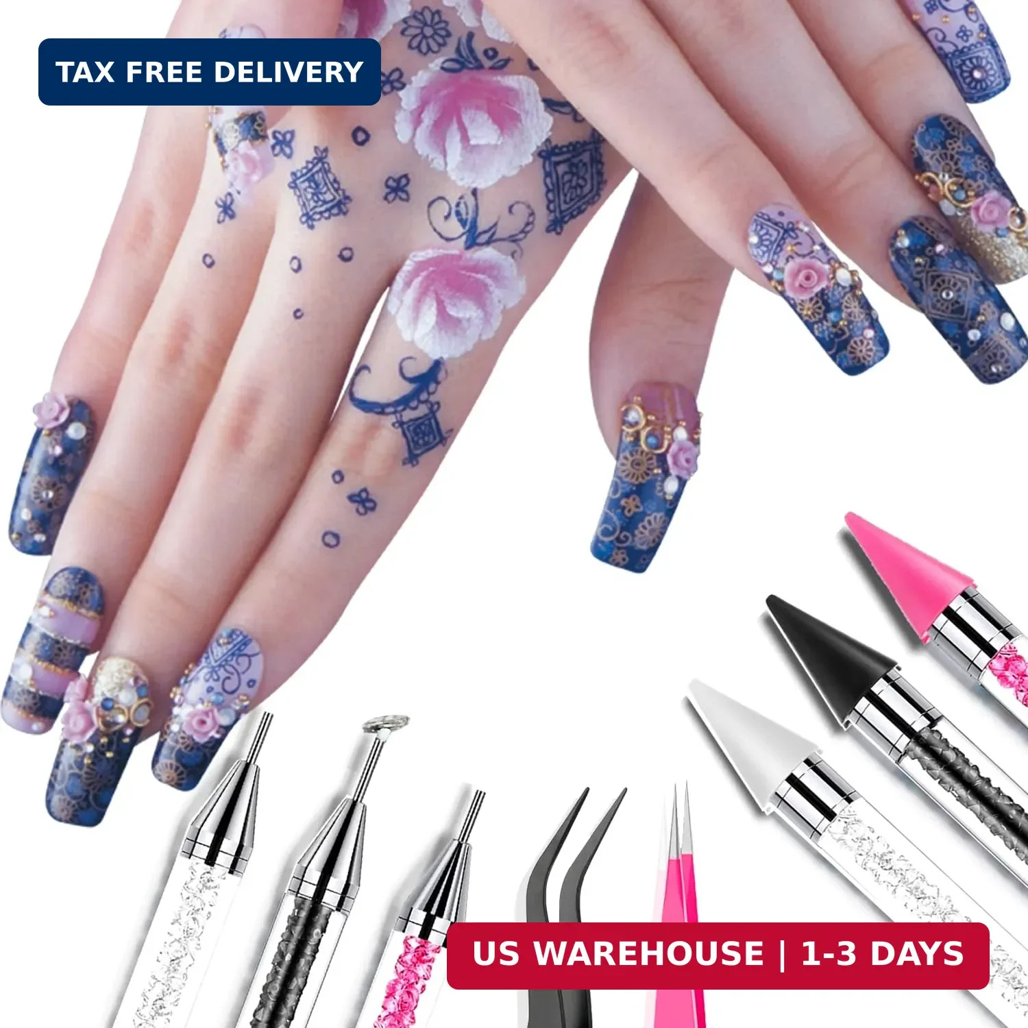 14 Pcs Rhinestone Picker Tool – 3 Pcs Dual-head Pens with 6 Wax Tips, Useful Cla