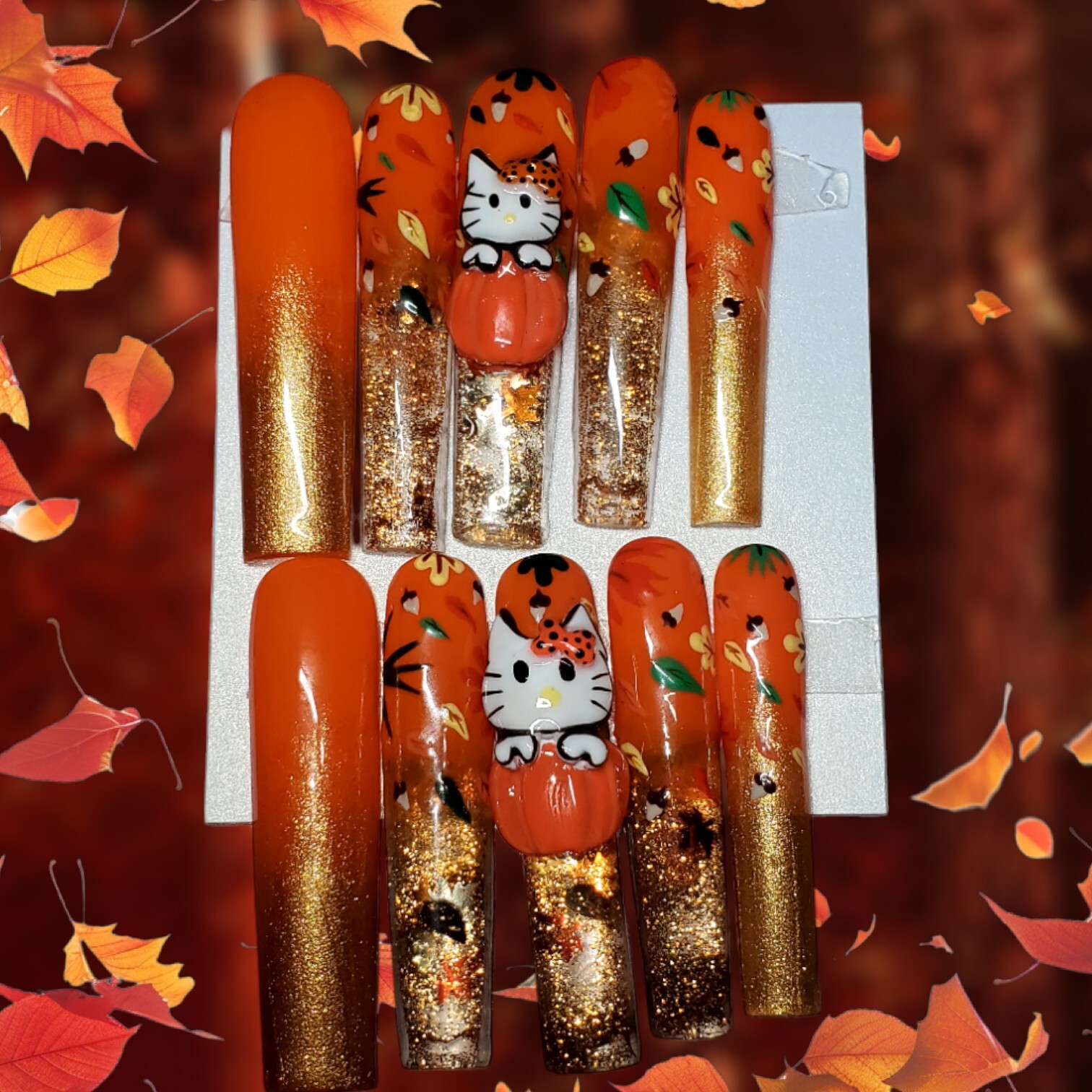 FALL Hello Kitty Press On Nails Handmade Aquarium