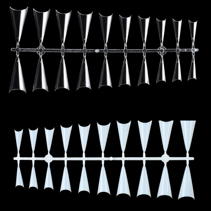 500PCS Half Cover French STILETTO FALSE NAILS Salon Manicure DIY Extension Tips
