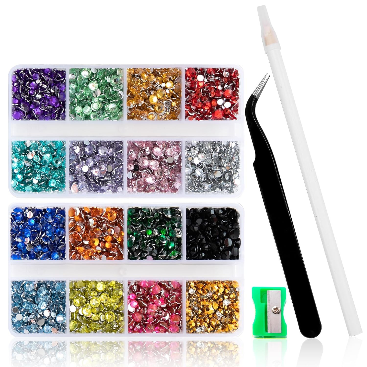 10400 PCS White Rhinestones, Jelly Resin Crystals for Nails & Crafts with 15 Cm