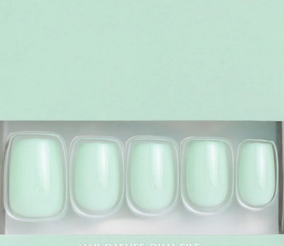 Red Aspen Press On Short Coffin Shiny Spring Green Mia’s Mint Julep 🍃