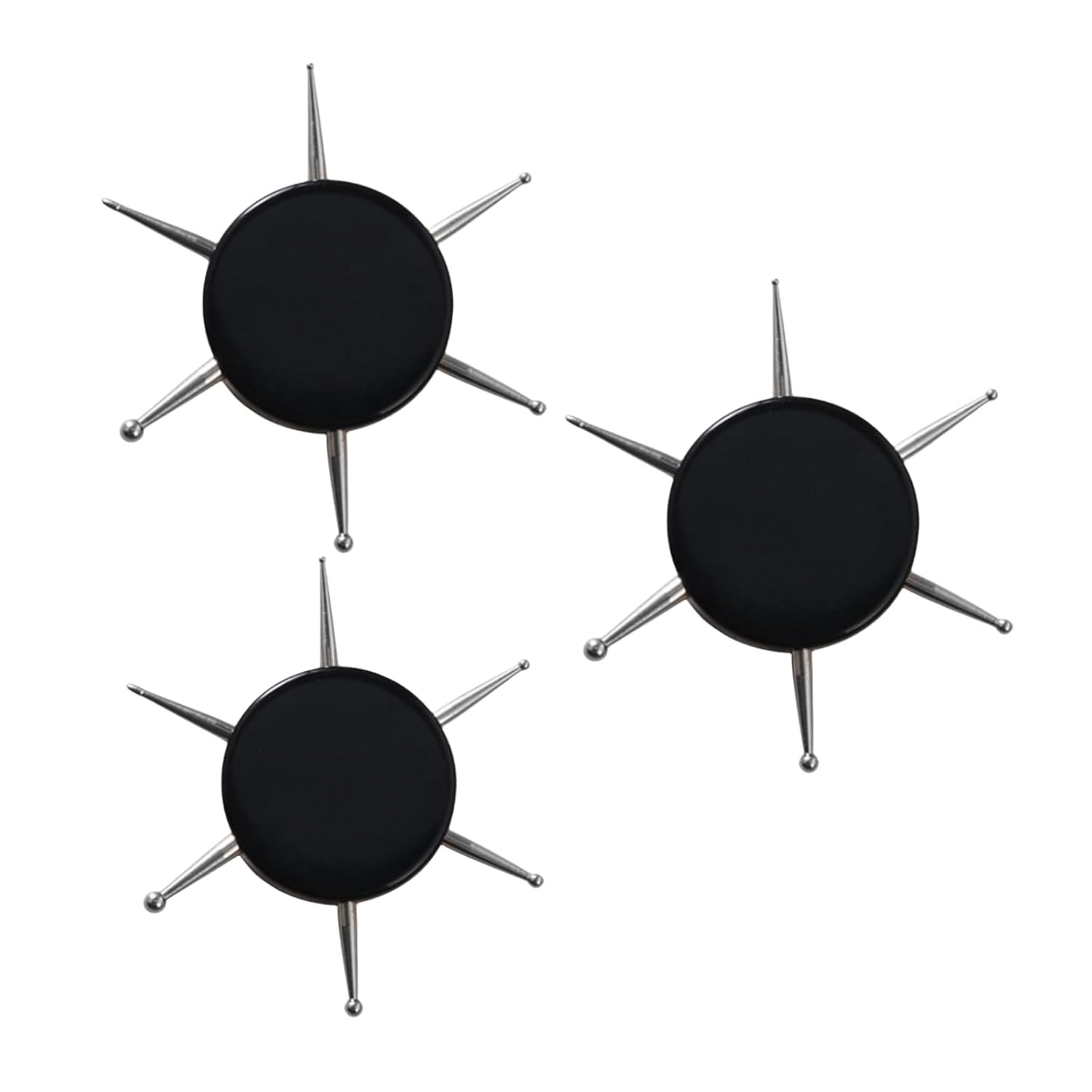 3Pcs Black 6-In-1 Circular Dotting Tools – Professional Nail Art Pens for Dot Pa