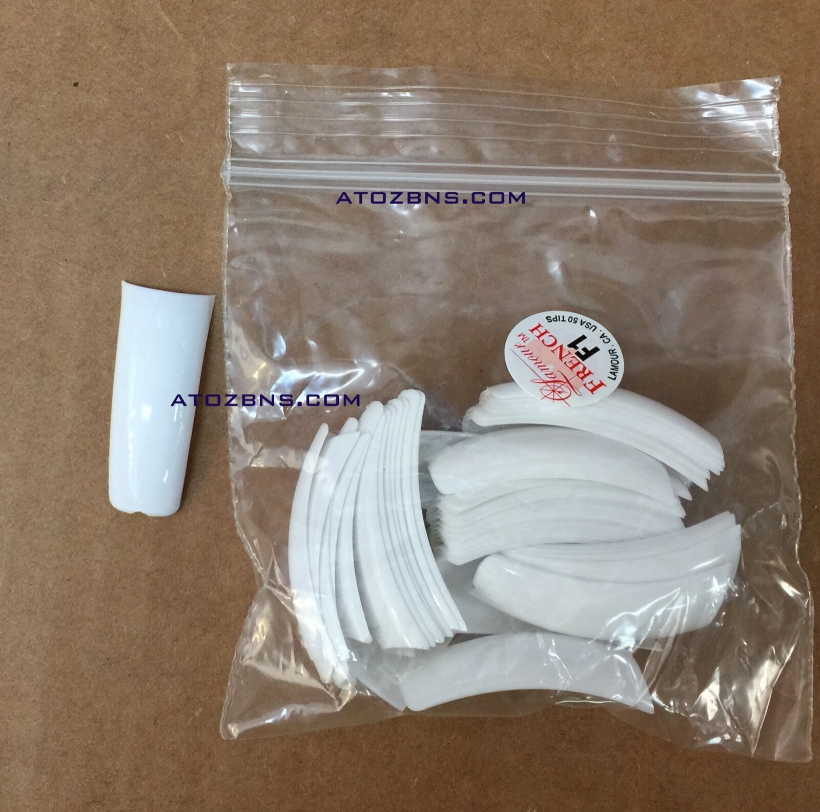 * Lamour Professional Nail Tips FRENCH – SNOW WHITE 0-10 Made in USA 550ct