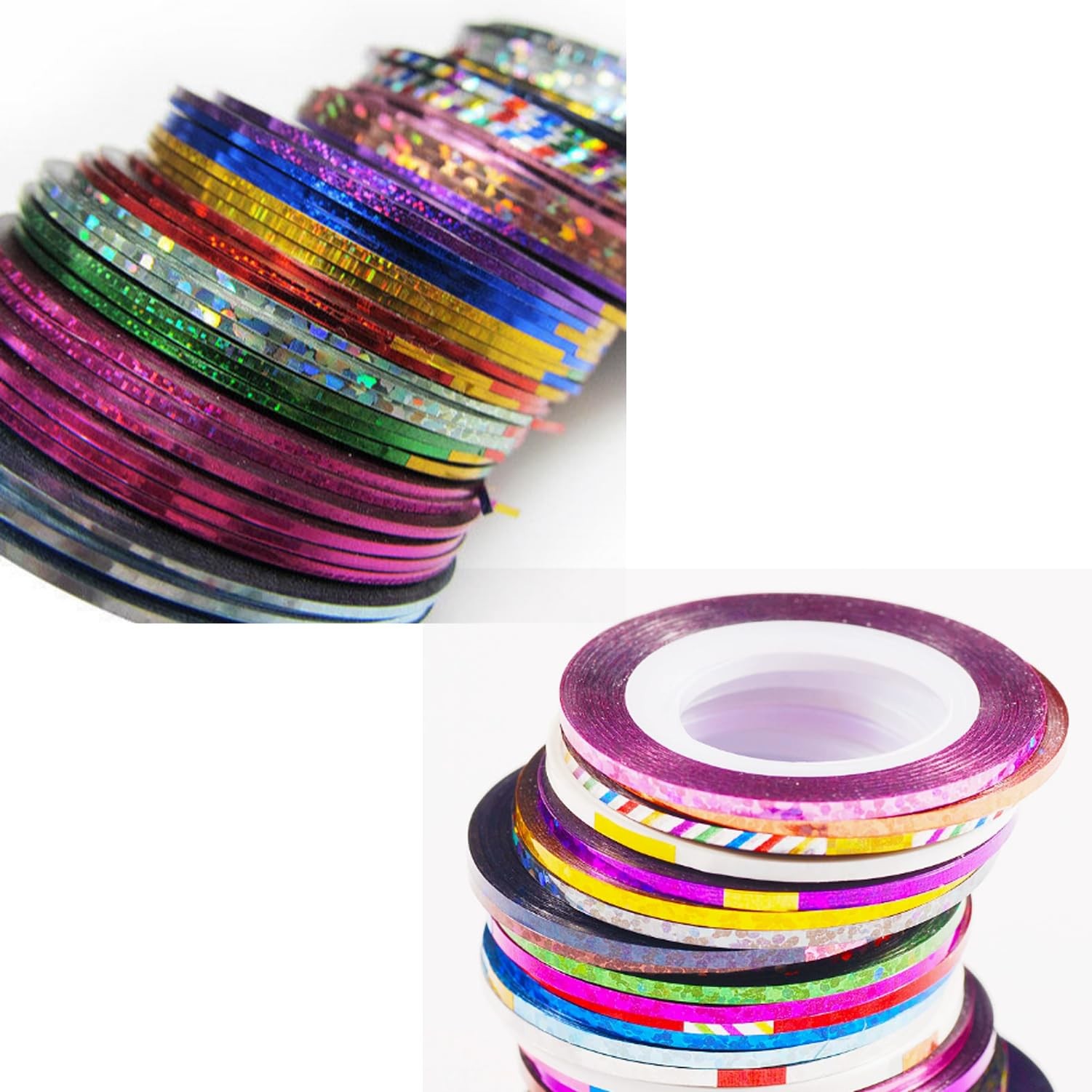 Gold Nail Art Striping Tape Lines Kit 36 pcs 1mm 2mm 3mm for Blue