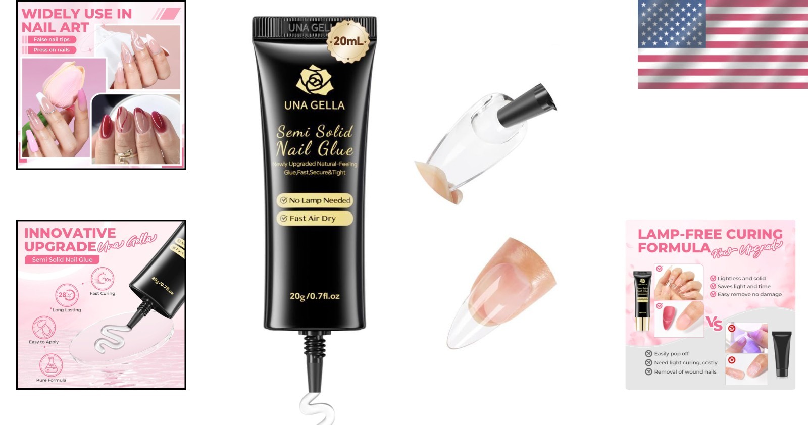 Long Lasting Gel Nail Glue: 20g Fast-Curing Adhesive for Professional Results