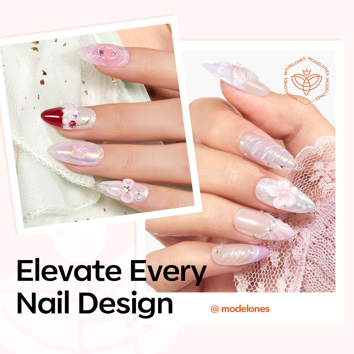2Pcs Clear 3D Gel Nail Art: No Wipe Sculpting Builder for Salon Excellence