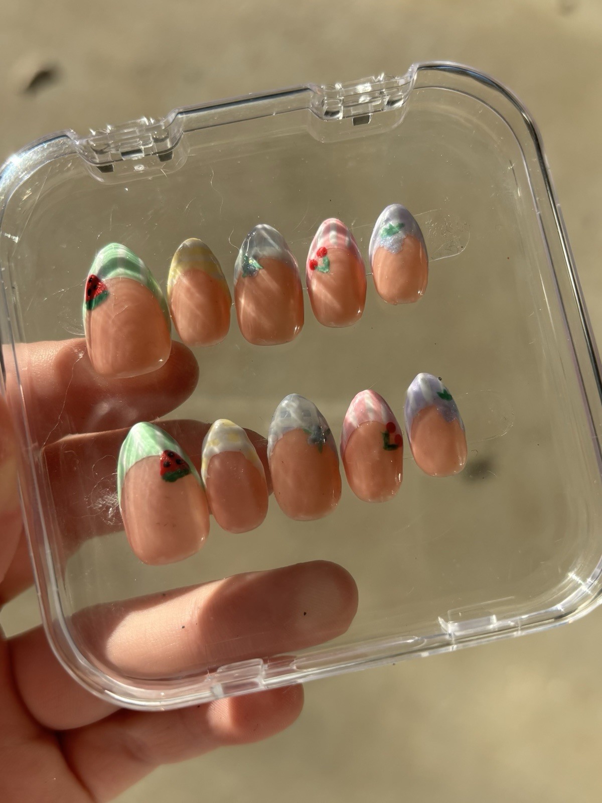 Pastel press French tip hand made