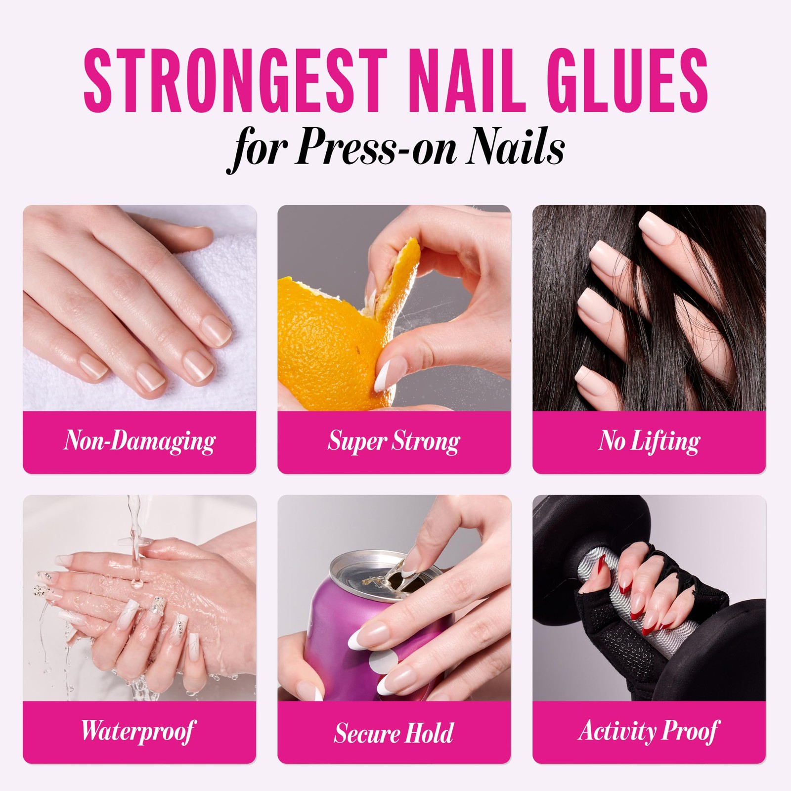 PowerFlex Nail Glue for Press Ons, Brush-On Applicator for Kits, Tips & Wraps…