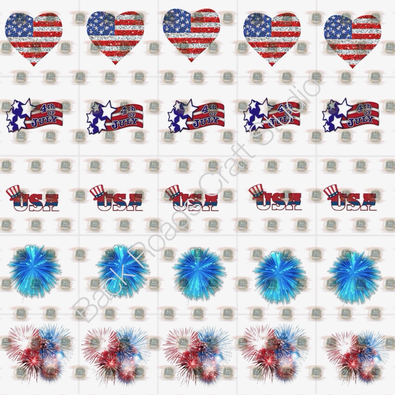 4th Of July Waterslide Finger Nail Decals Instructions set of 50 Bonus KS