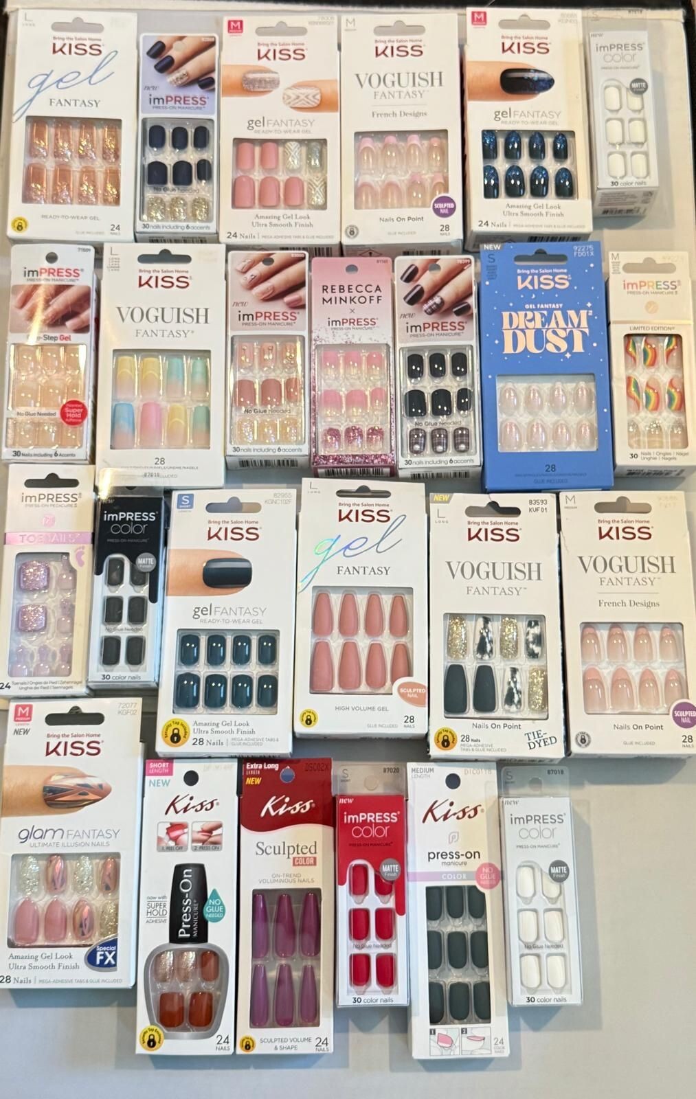 “Set of 100” Kiss imPRESS Nails Mixed LOT**FREE SHIPPING*** CLOSEOUT–Deal# 55***