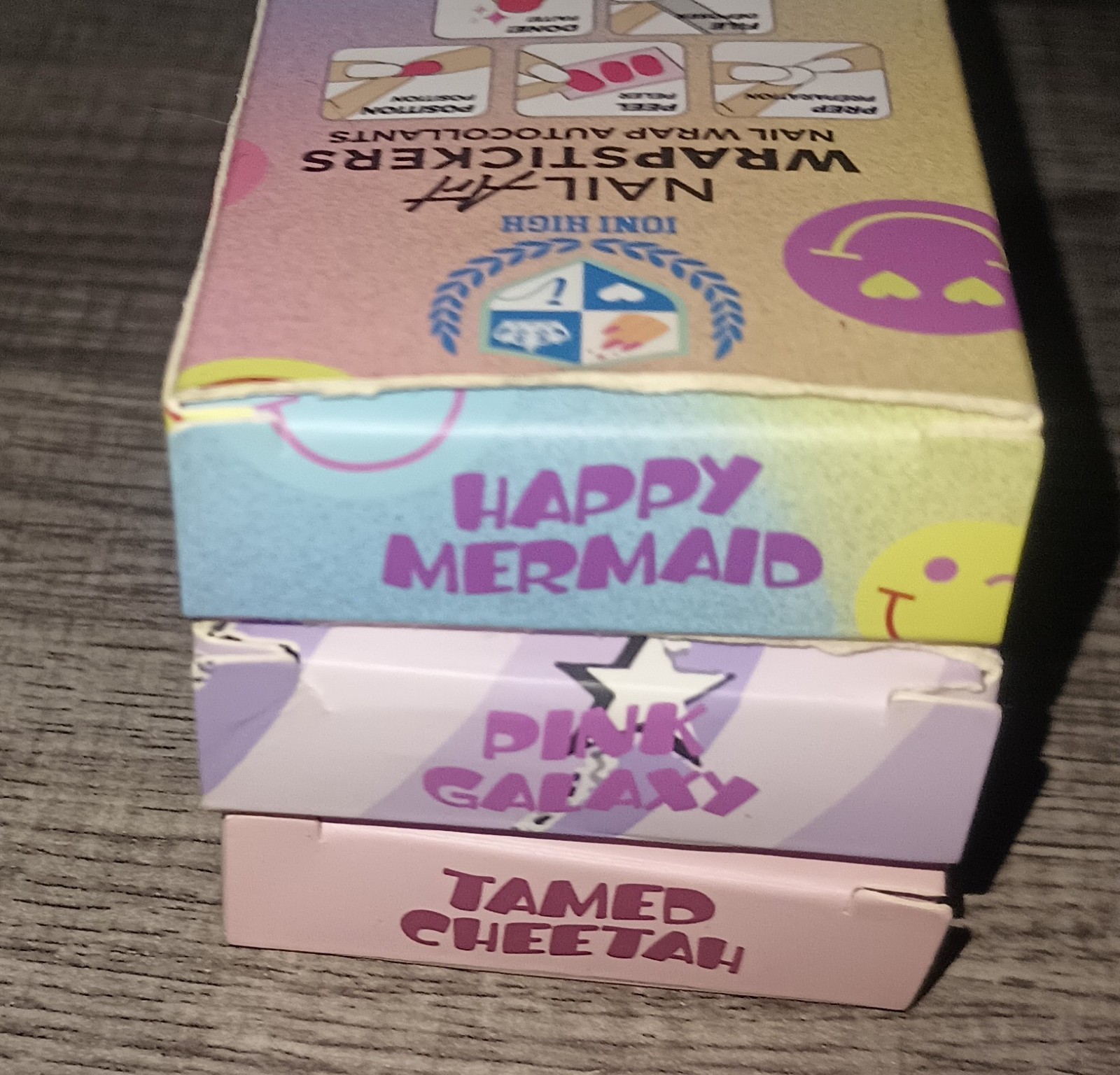 New 3 Boxes Ioni Nail Sticker Wraps Mermaid Galaxy Cheetah