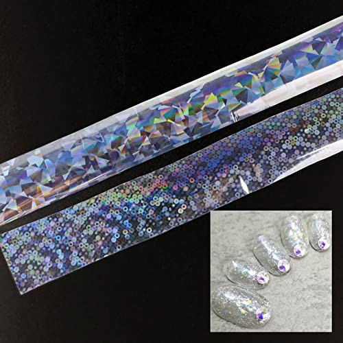10 Rolls White Pearl Color Holographic Nail Foil Transfer Sticker Roll Set