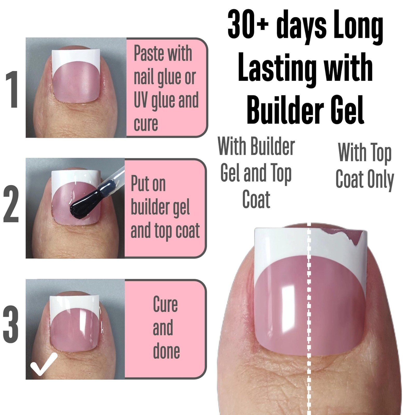 NOVO OVO Halloween Black Medium, Sharp Square Toe Nail French Tips