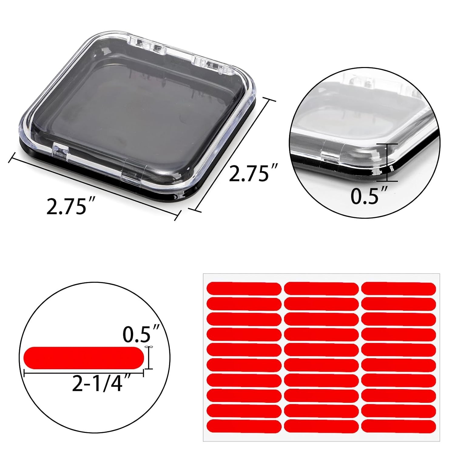 Acrylic Press On Nail Storage Display Cases With Adhesive Nail Tapes