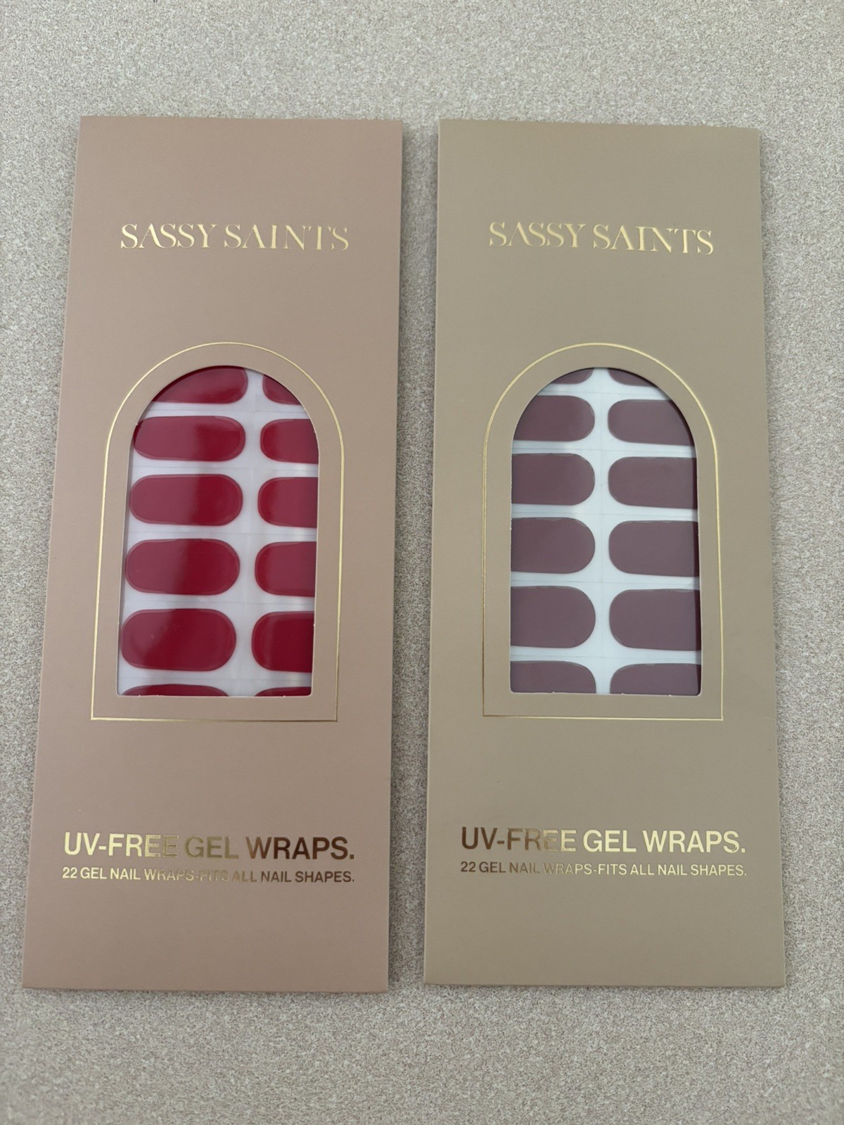 Sassy Saints UV-free Gel Wraps Lot Of 2, Red Alert, Deep Petal