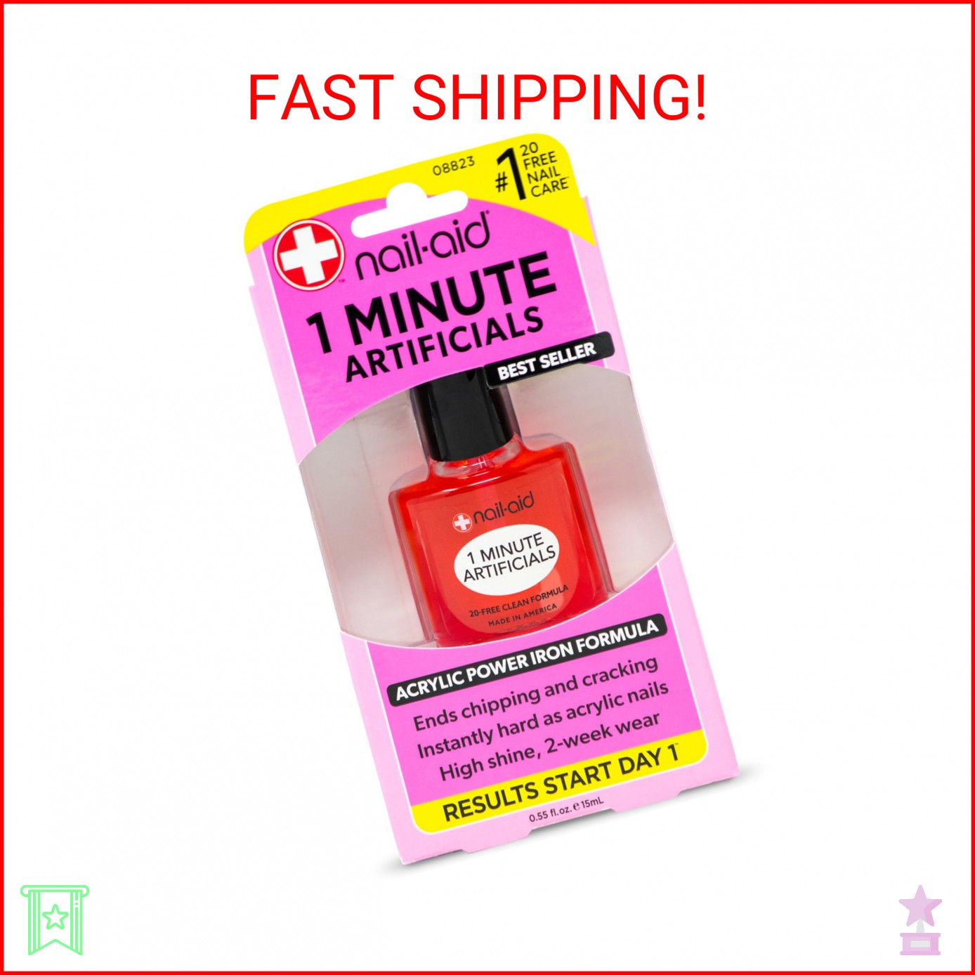 1 MINUTE ARTIFICIALS – Instantly Hard as Acrylics – Crack Proof, Chip Proof Fini