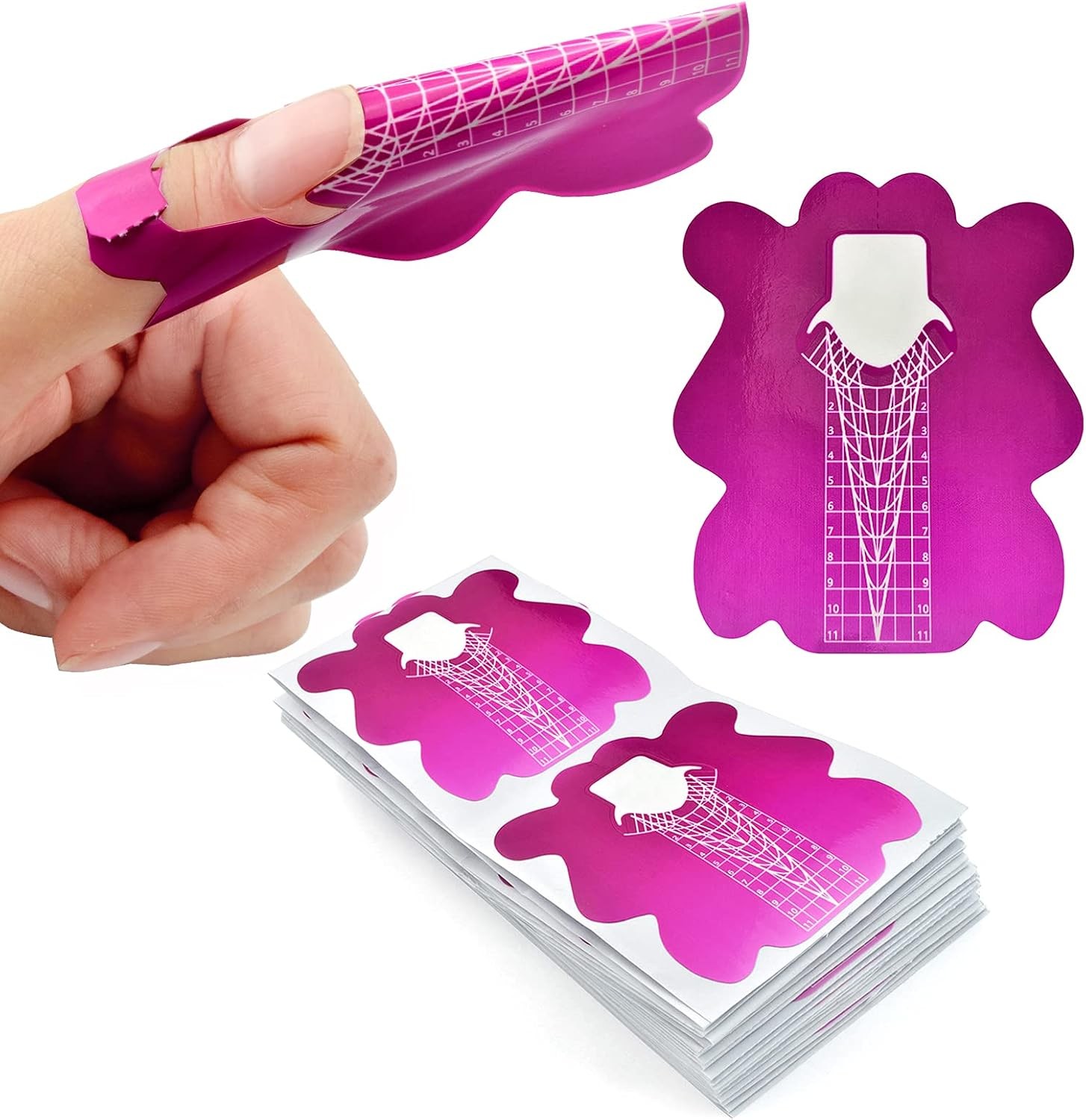 200pcs Nail Form Sticky Nail Forms for Builder Gel Reusable Sturdy Nail Extensio