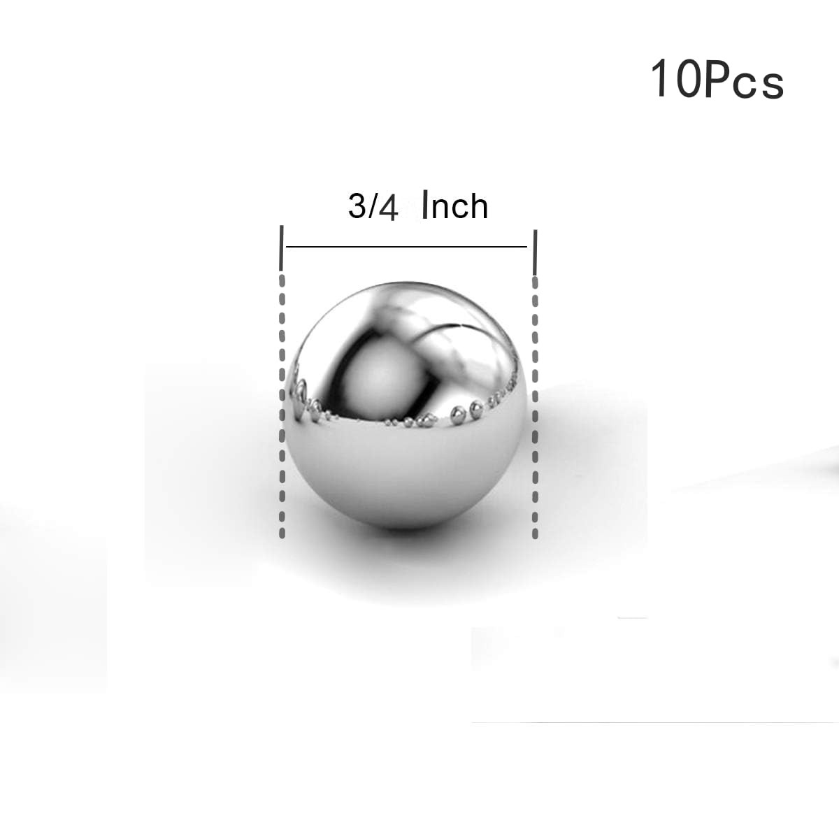 (10pcs, 3/4″) High-Precision Steel Ball 304 Stainless Steel Bearing Ball G100