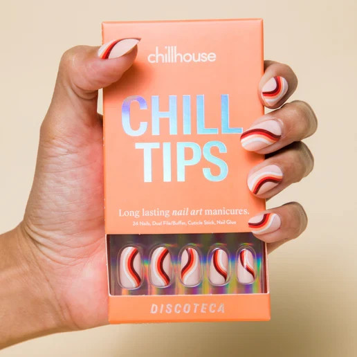 Chillhouse Discoteca Press-On Nails Kit – Oval Shape & Salon Design 30ct New