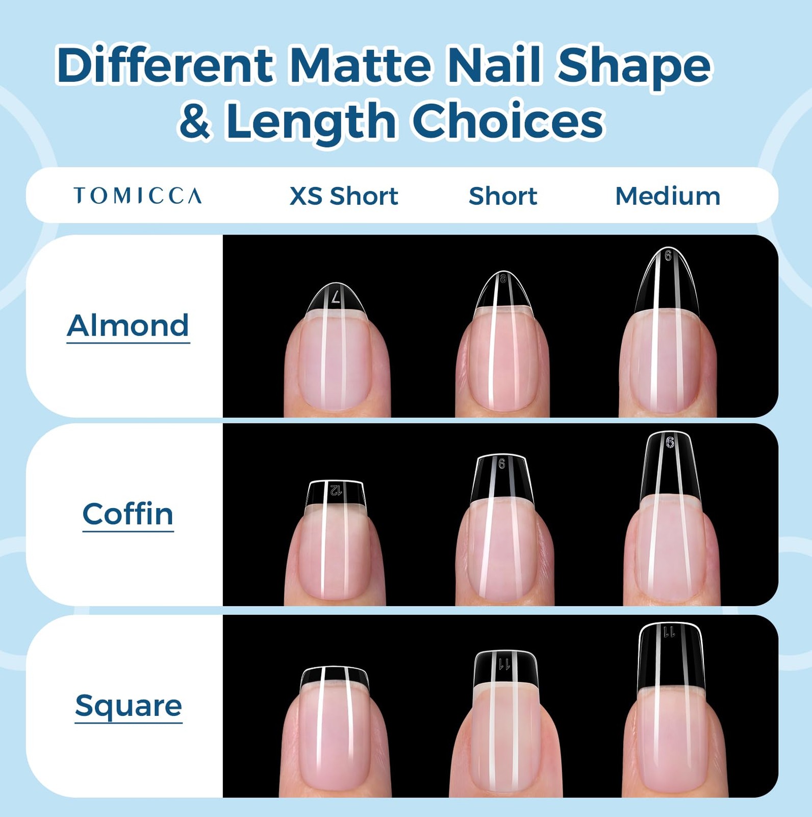 Short Almond Nail Tips – 240pcs 15 Sizes Soft Gel Tips, Half Matte Pre-Shaped…