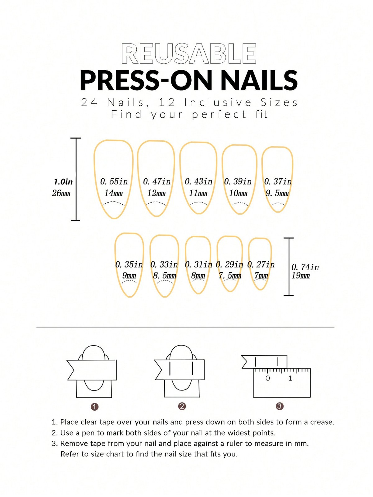 24Pcs Black Long Ballet Press on Nails Acrylic Square False Nails Almond Nail Ar