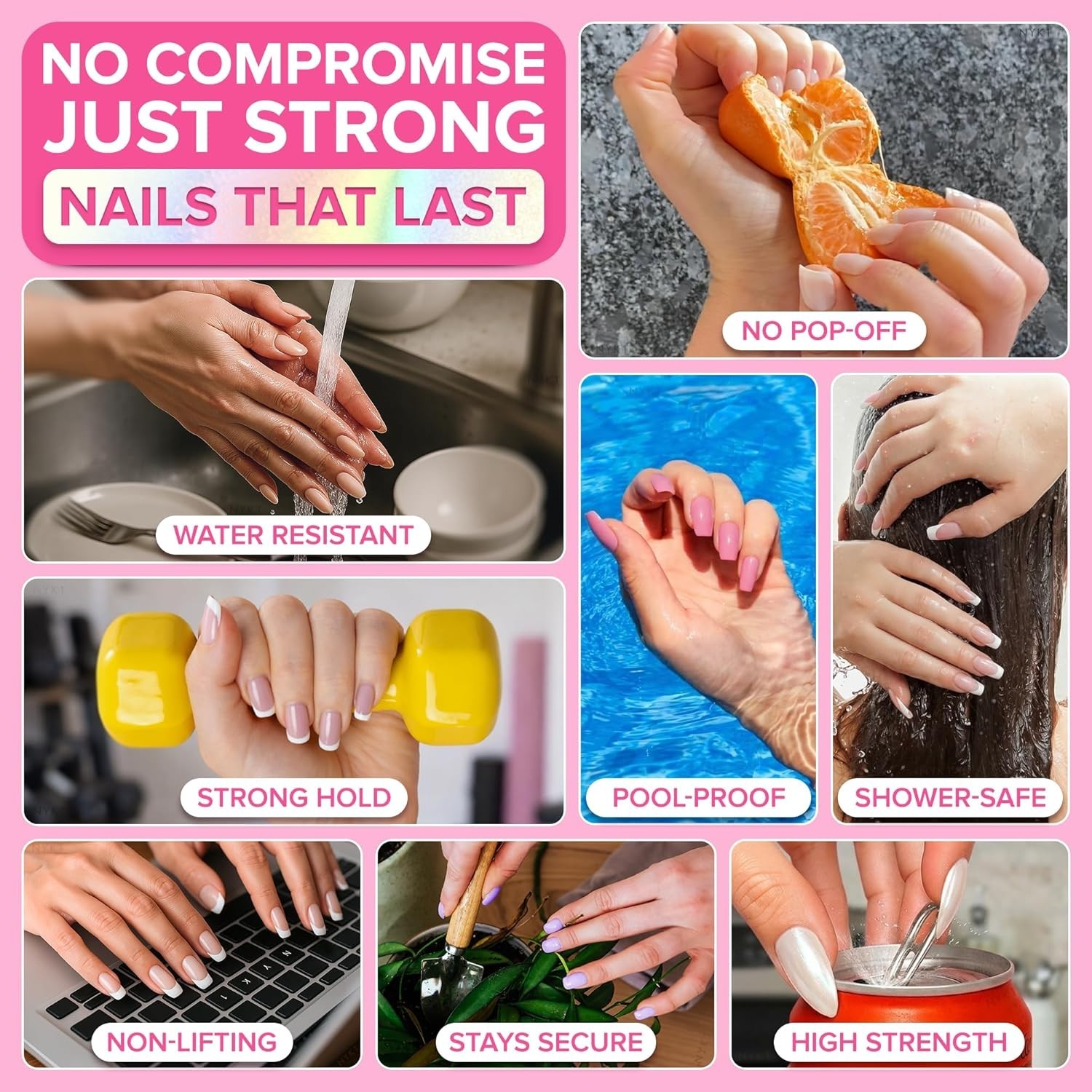 Super Strong Nail Glue – Fast Drying 8ml Brush On Adhesive for Press On Nails