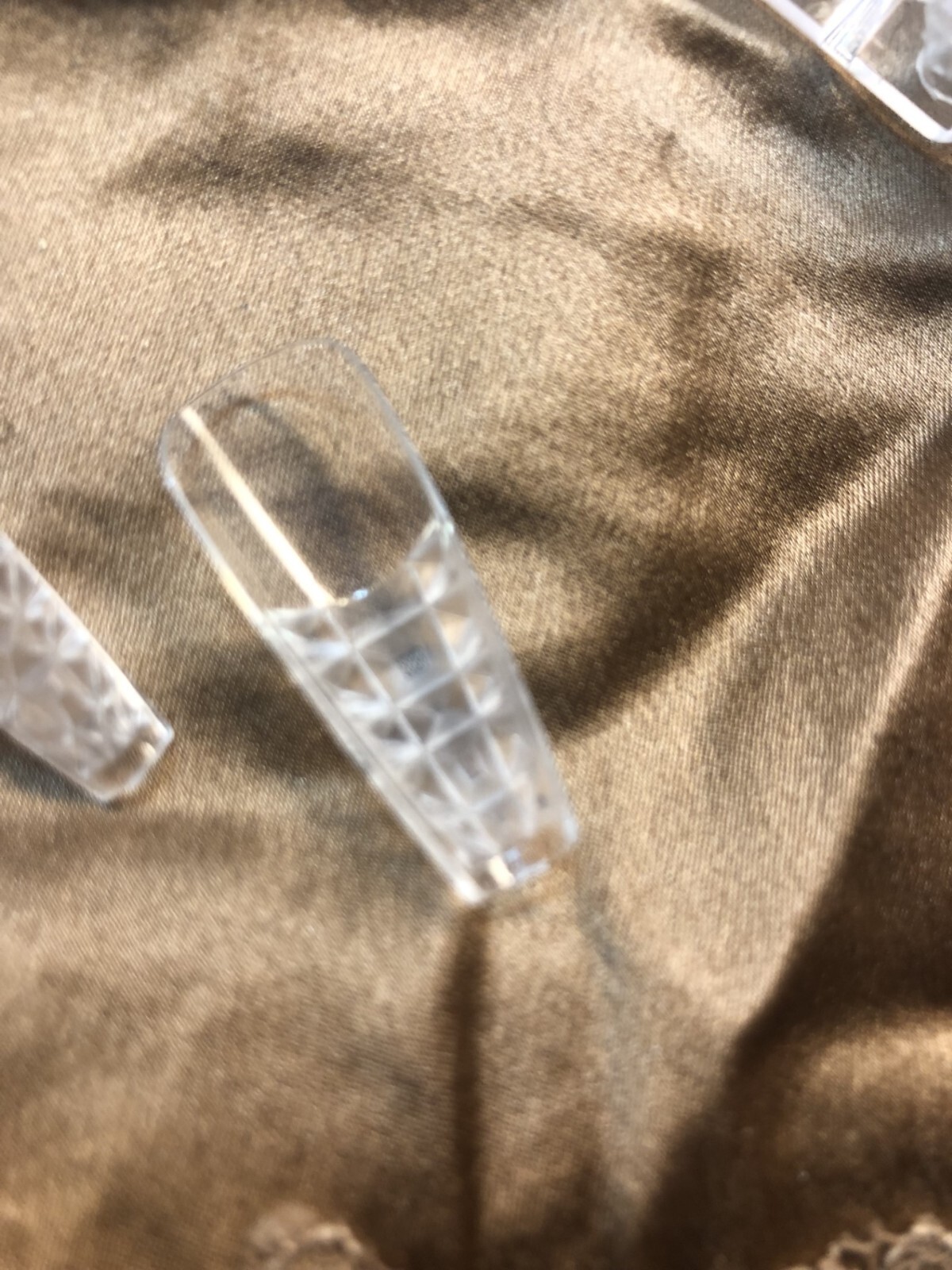 500 pcs Soft Gel/Acrylic Nail Tips Medium Coffin Special Design Glaze CRYSTAL