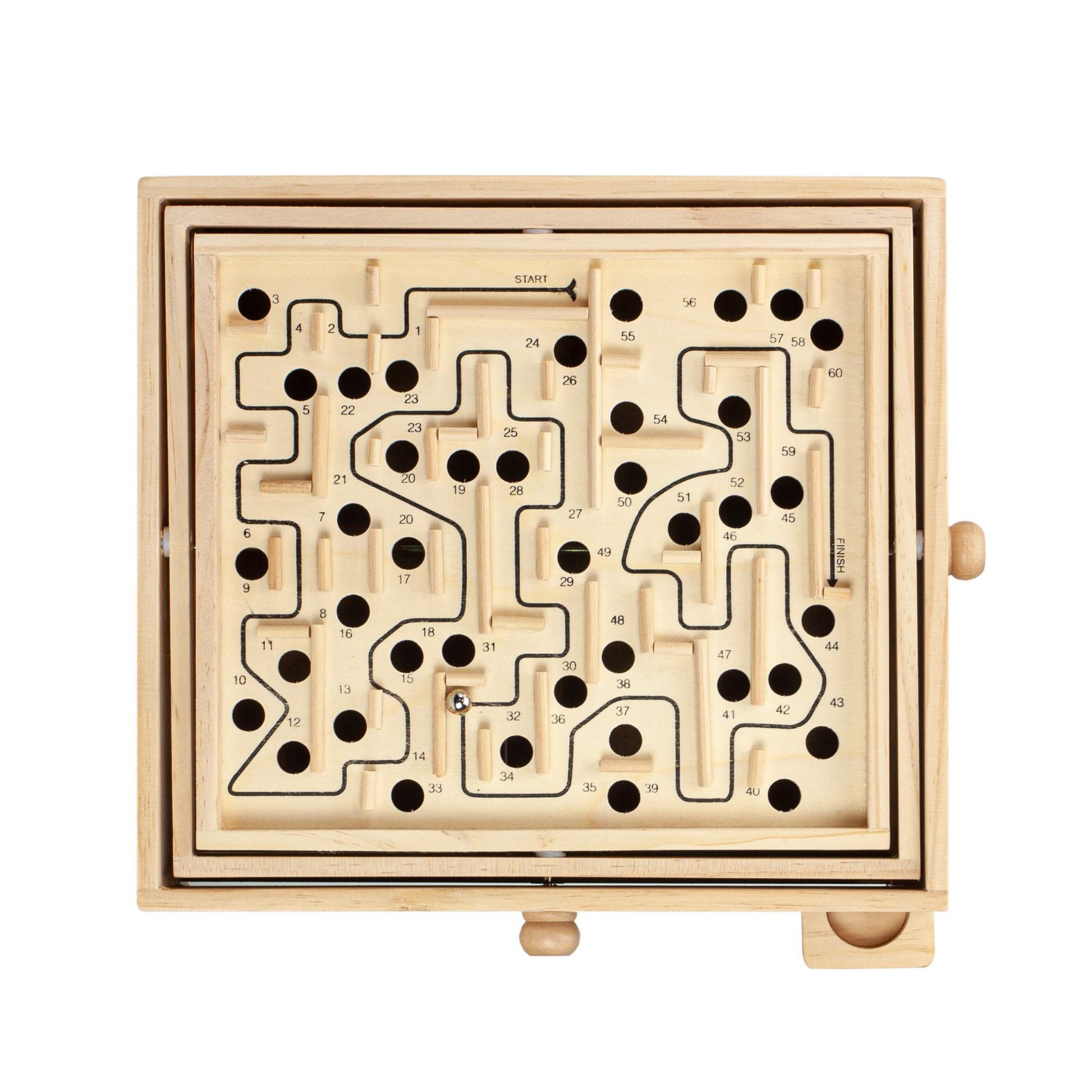 STERLING Wooden Labyrinth Marble Maze Game, Large 12.75″ x 11.5″ Large, Beige