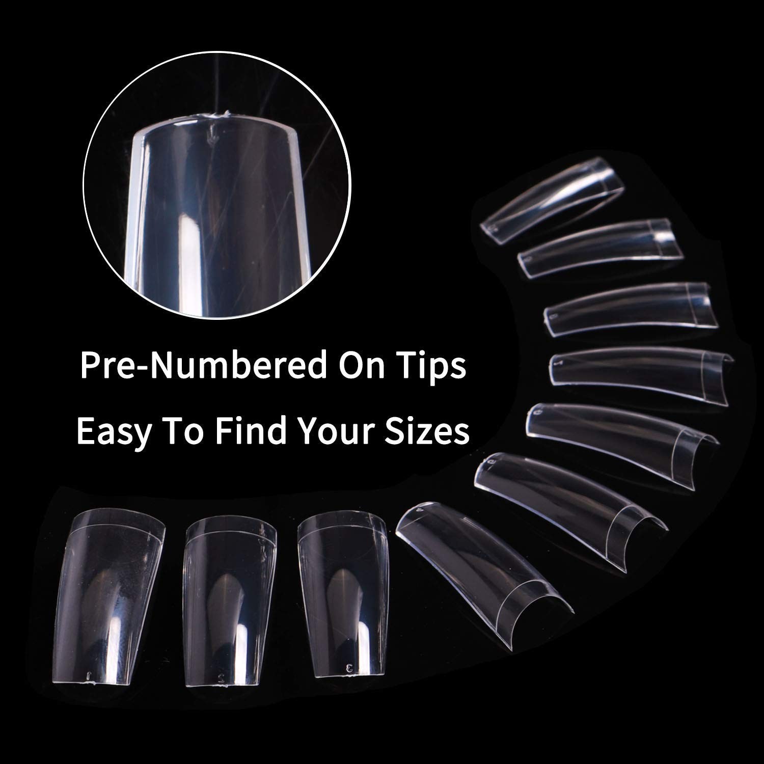 Versatile 500pcs Clear French Nail Tips – Half Cover Acrylic for All Occasions